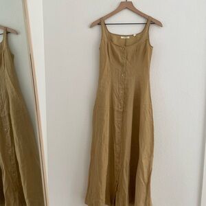 Doen Tan Maxi Dress with Button Detail